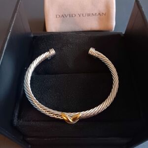 David Yurman Silver and Gold Cable Bracelet
